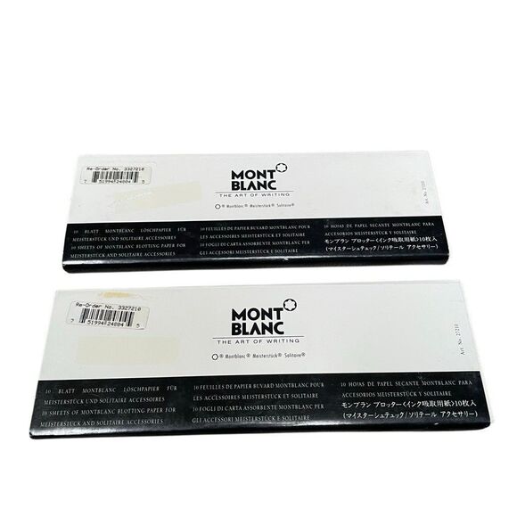 Vintage Montblanc Meisterstuck Solitaire Blotting Sheet Papers 2 Pack 10 Each